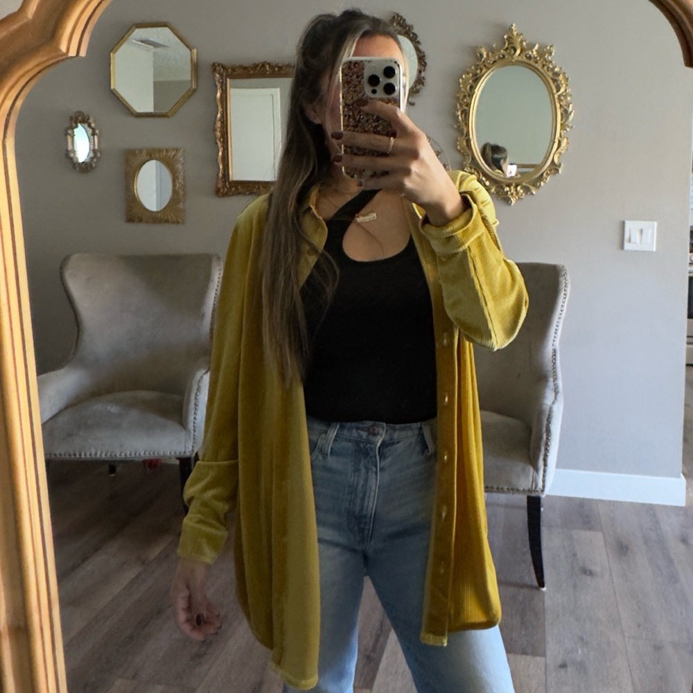 Philosophy Yellow Corduroy Jacket NWOT medium